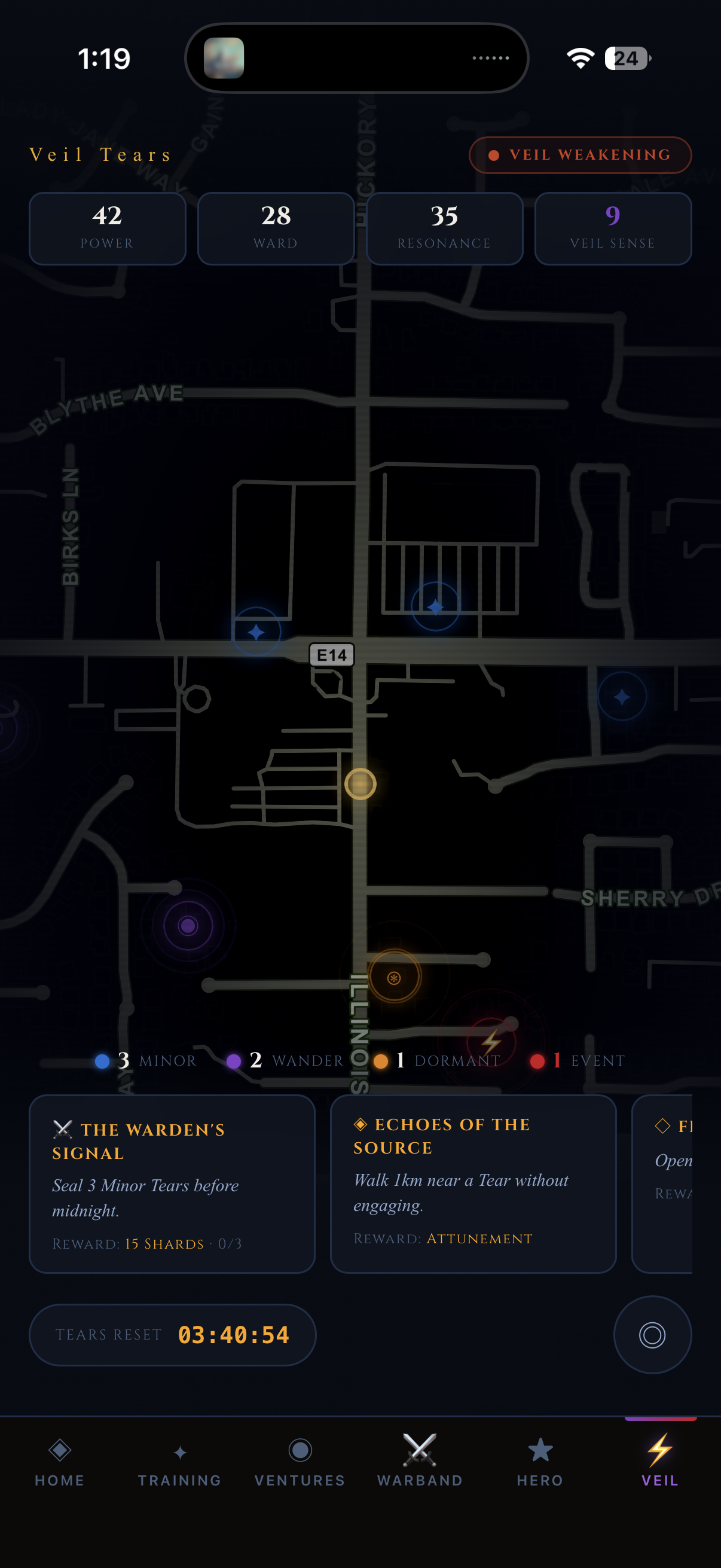 Veil AR map