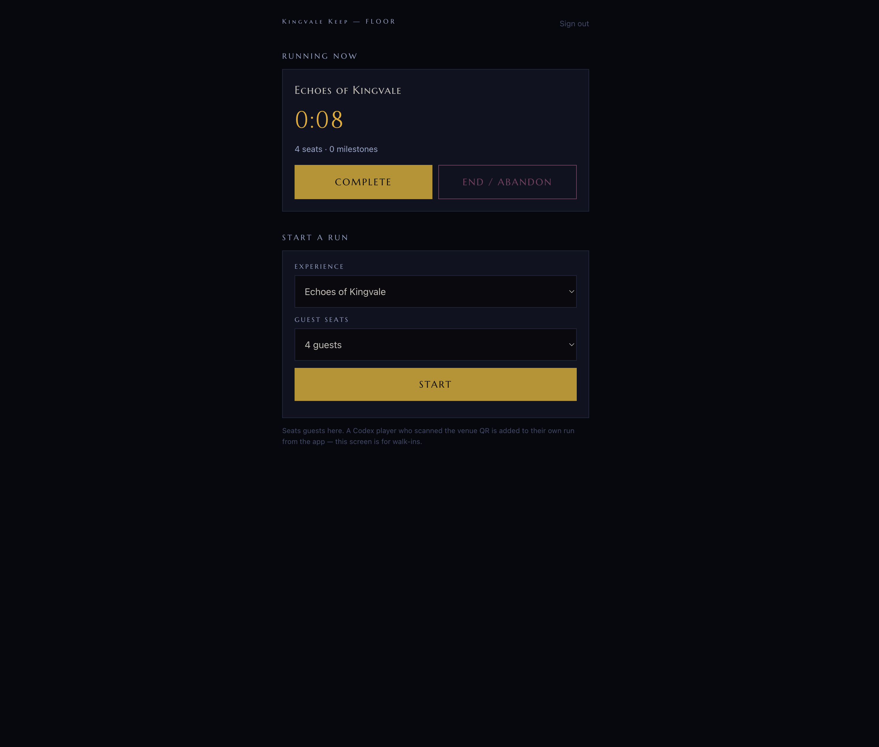 Heroes Experience Platform — Ops Portal with active session